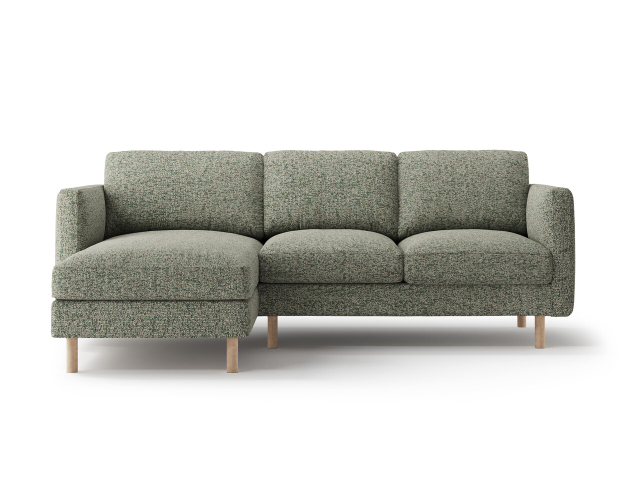 Coltar stanga 3 locuri, Eden, Micadoni Home, 223x150x90 cm, tesatura structurata, verde muschi melanj - imagine 6